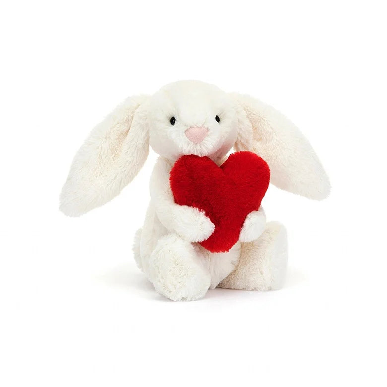 Adorable and snuggly Jellycat toysBashful Red Love Heart Bunny