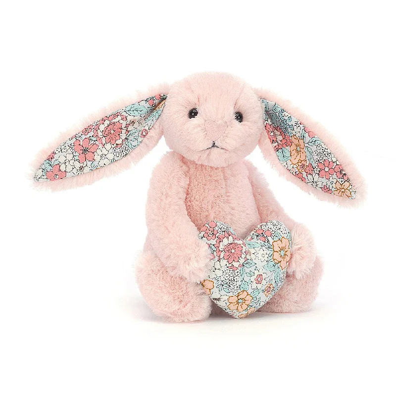 Friendly and approachable plush friendsJellycat Blossom Heart Blush Bunny