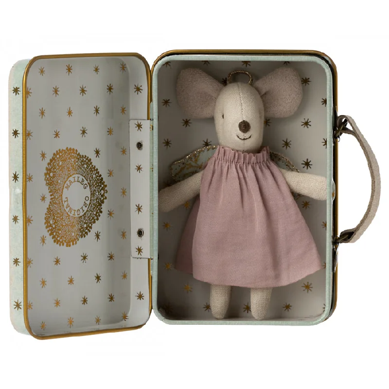 Friendly and approachable plush friendsMaileg Angel Mouse in Suitcase