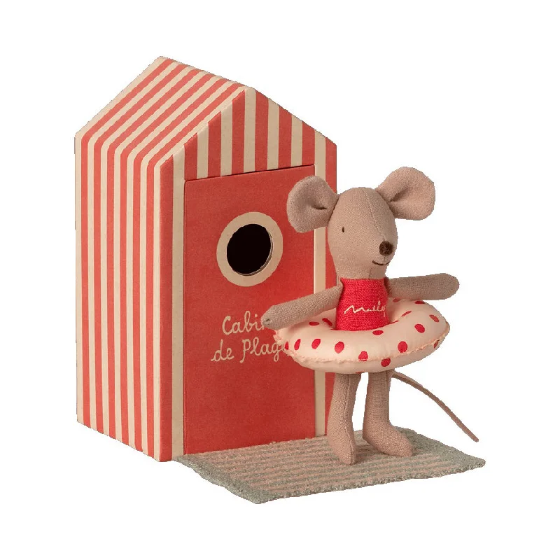 Adorable and charming plush figuresMaileg Beach Mice, Little Sister in Cabin De Plage