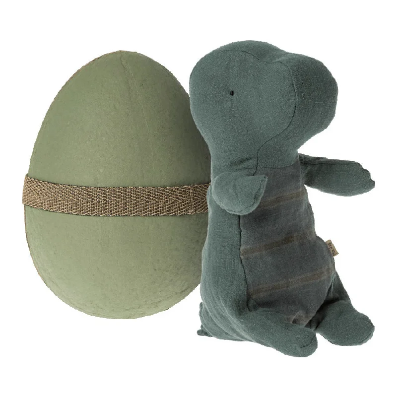 Soft and squishy plush crittersMaileg Gantosaurus in Egg, Small - Dark Petrol