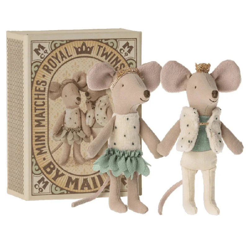 Whimsical and imaginative stuffed toysMaileg Royal Twins Mice, Little Sister and Brother in Box