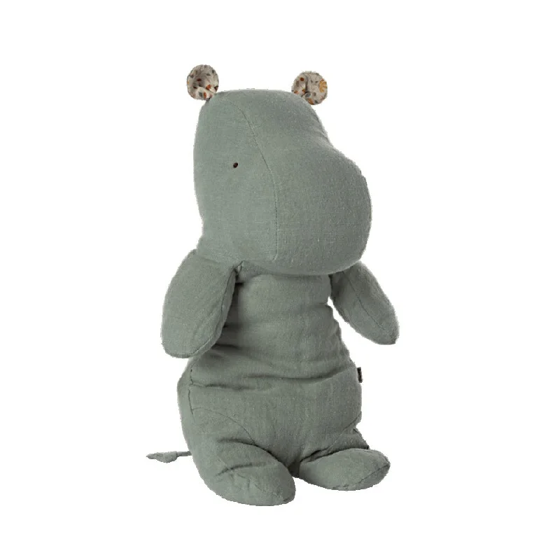 Playful and cheerful stuffed creaturesMaileg Safari Friends, Medium Hippo-Chinos Green