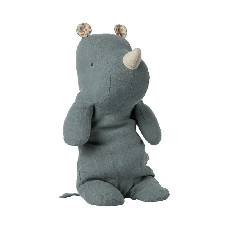 Fluffy and warm toy companionsMaileg Safari Friends, Medium, Rhino-Dusty Blue
