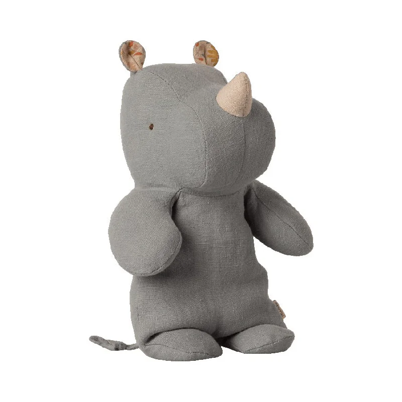 Delightful and enchanting plush friendsMaileg Safari Friends, Small Rhino - Blue Grey