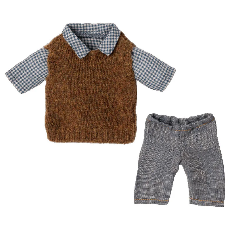 Adorable and charming plush figuresMaileg Shirt, Slipover and Pants, Teddy Dad