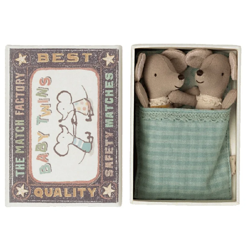 Huggable and cozy plush toysMaileg Twins, Baby Mice in Matchbox