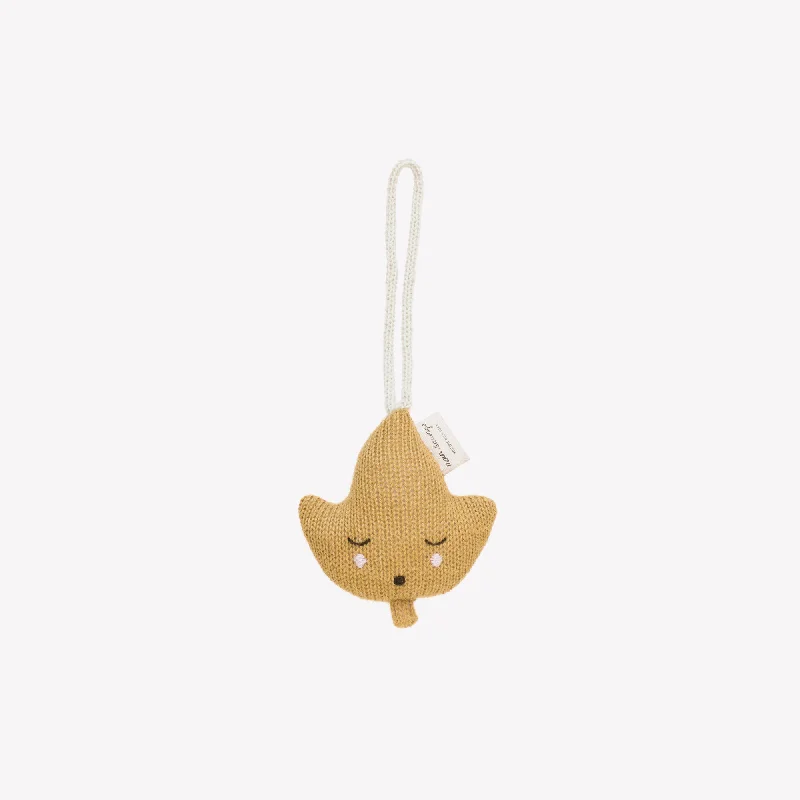 Adorable and charming plush figuresMain Sauvage Baby Gym Toy - Hanging Rattle - Leaf - Ochre Adorable and charming plush figuresMain Sauvage Baby Gym Toy - Hanging Rattle - Leaf - Ochre