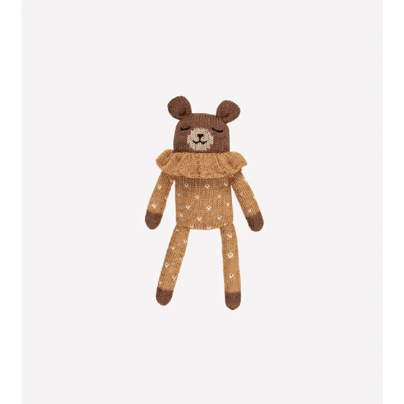 Playful and cheerful stuffed creaturesMain Sauvage Teddy, Ochre Dots Pyjamas 22cm