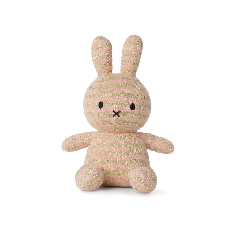 Whimsical and imaginative stuffed toysMiffy Sitting Organic Cotton Stripe Pink - 23cm