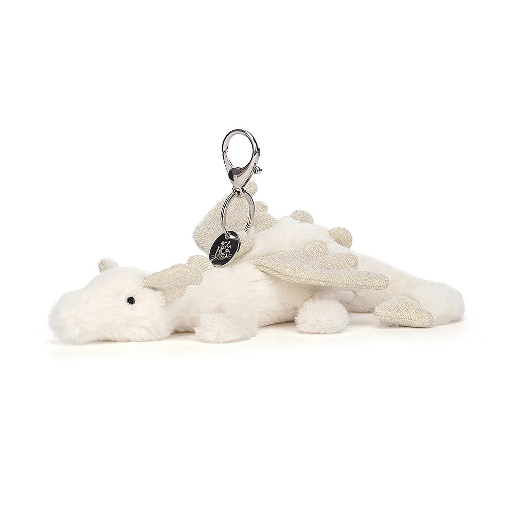 Adorable and plush Jellycat emotional support friendsSnow Dragon Bag Charm