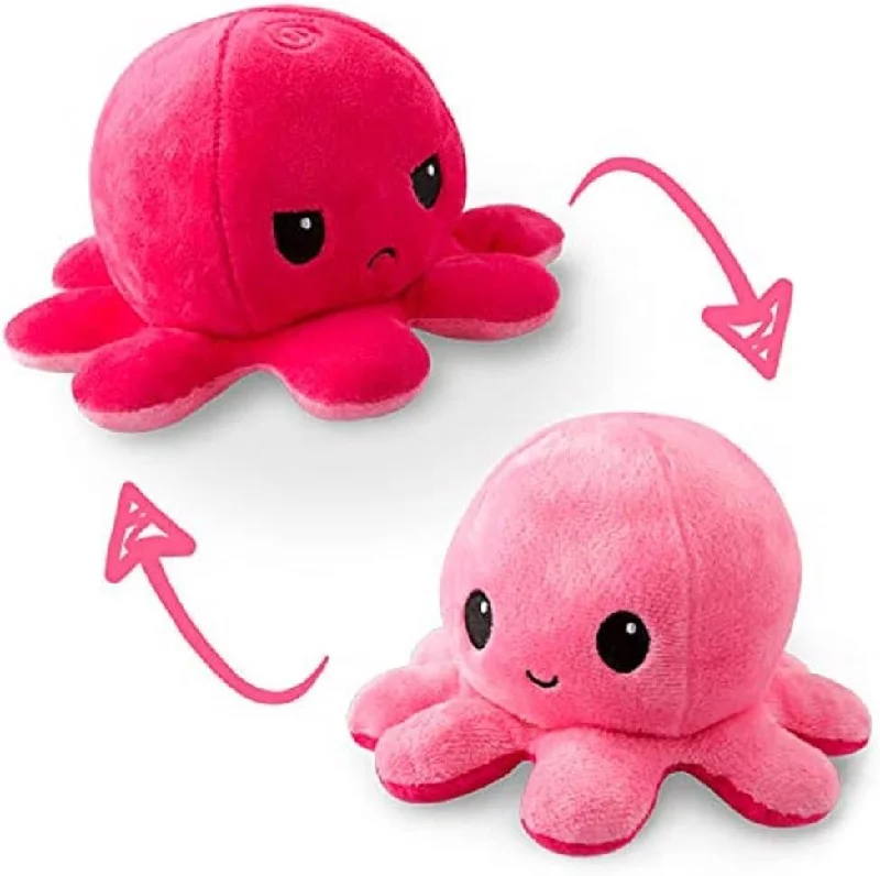 Sweet and innocent stuffed animalsTeeTurtle Reversible Light Pink and Dark Pink Octopus Plushie