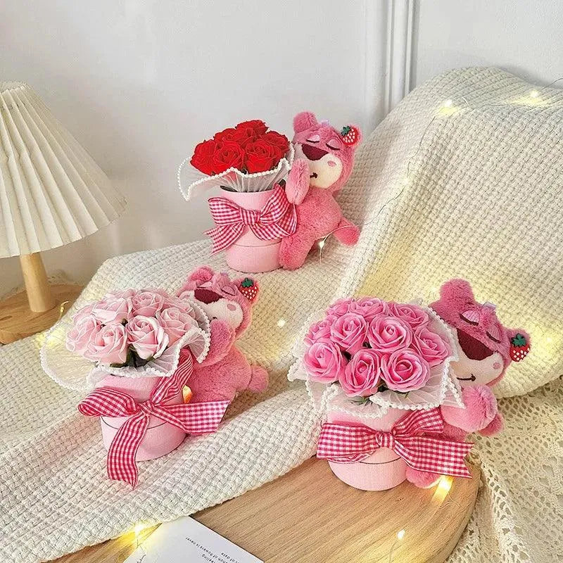 Fluffy and warm toy companionsDisney Hugging Lotso Plush Doll Bouquet