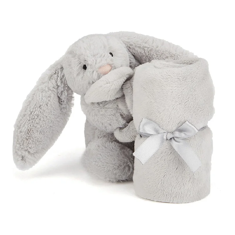 Soft and cuddly stuffed animalsJellycat Bashful Silver Bunny Soother - Personalisation Available