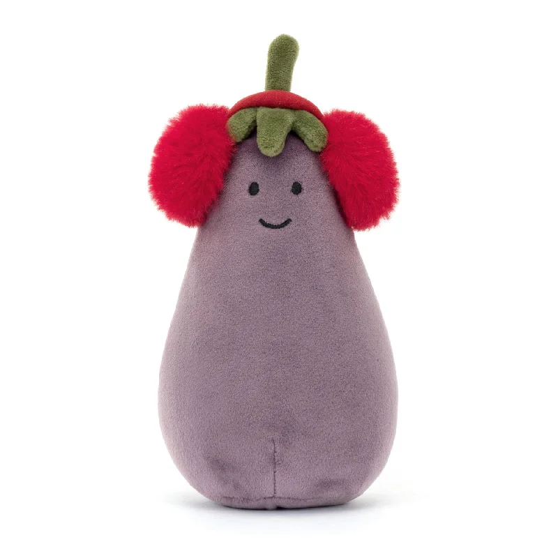 Cheerful and happy stuffed figuresToestie Vivacious Red Eggplant