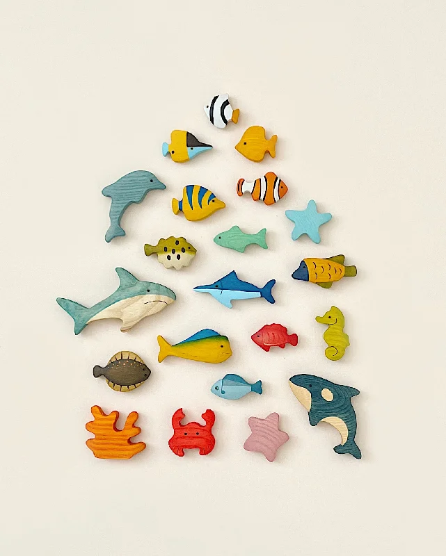 eco-conscious wooden toys that promote sustainability                   21 Piece Wooden Ocean Set