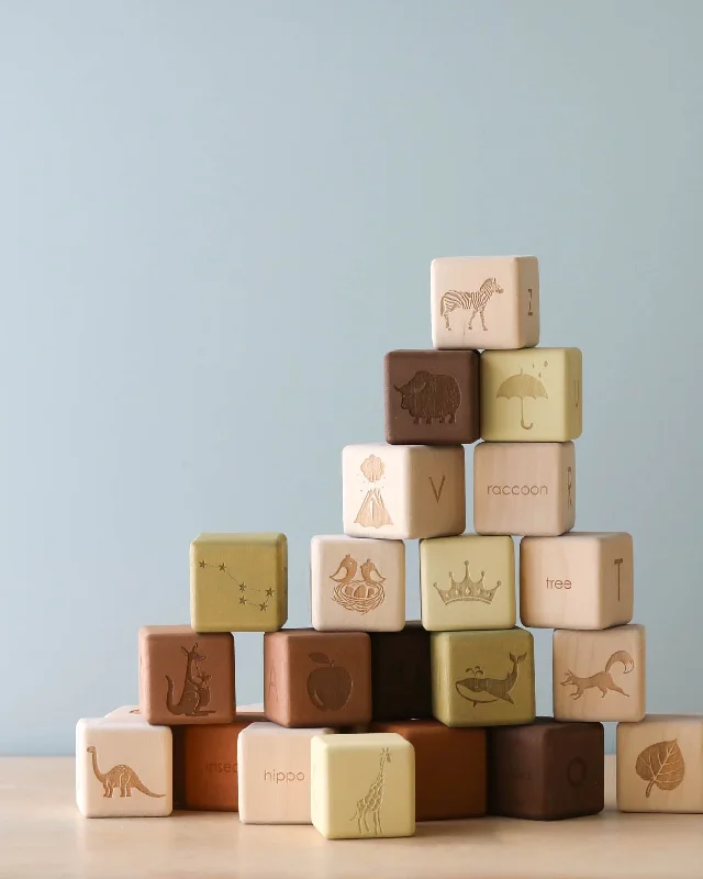 robust and durable wooden toys that withstand the test of time Alphabet Wooden Blocks - Olive robust and durable wooden toys that withstand the test of time Alphabet Wooden Blocks - Olive
