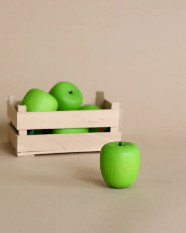 eco-friendly and safe wooden toys                   Erzi Apple Green Pretend Food