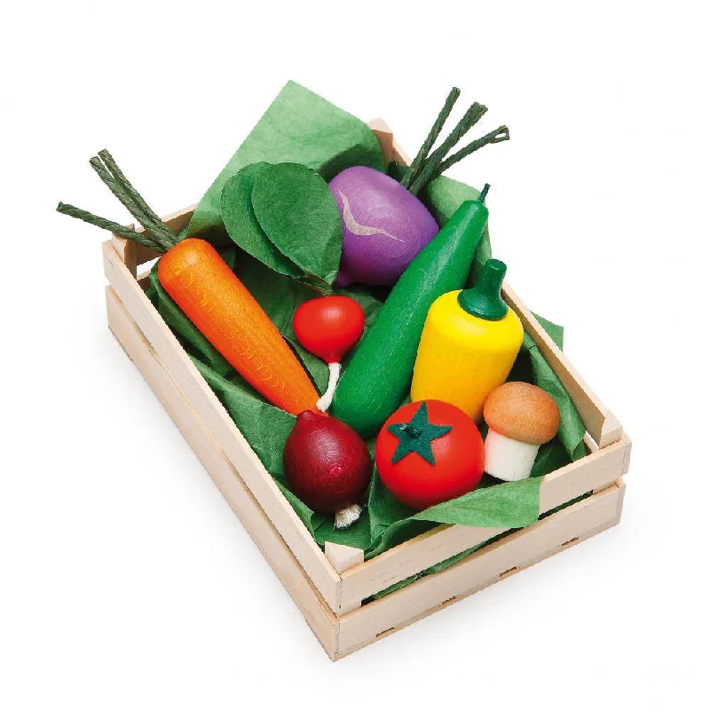 timeless classic wooden toys                   Assorted Wooden Vegetables in Crate
