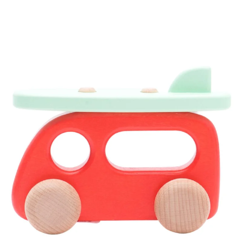 sustainably sourced wooden toys                   Wooden Camper Van with Surfboard