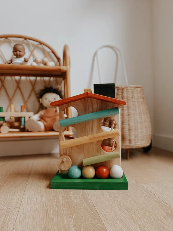 safe and appropriate wooden toys for young children                   Ball Rolling House