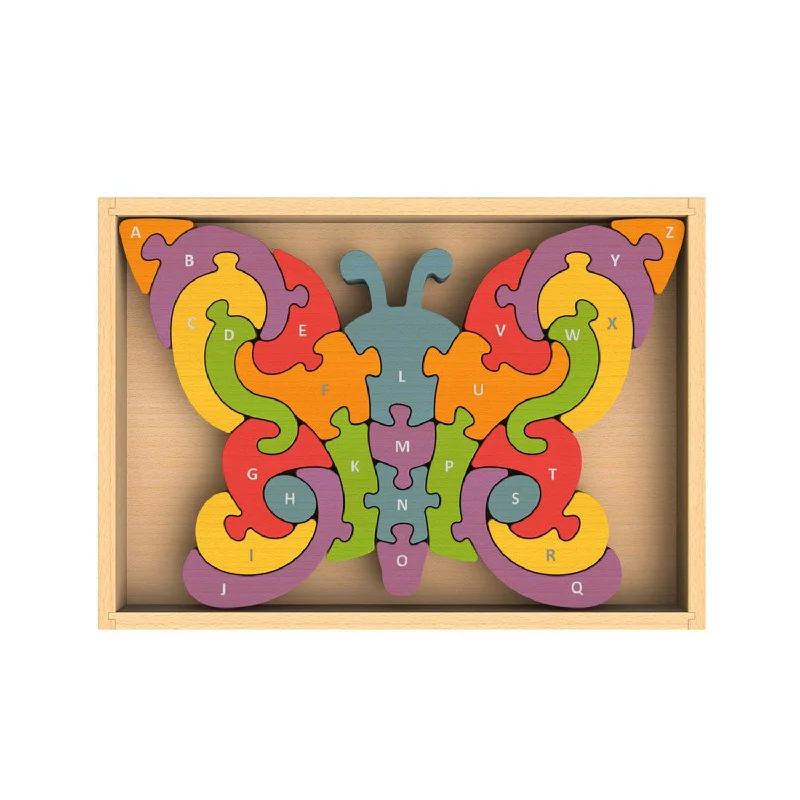 enchanting wooden toys that create lasting memories                   BeginAgain Butterfly A To Z Puzzle