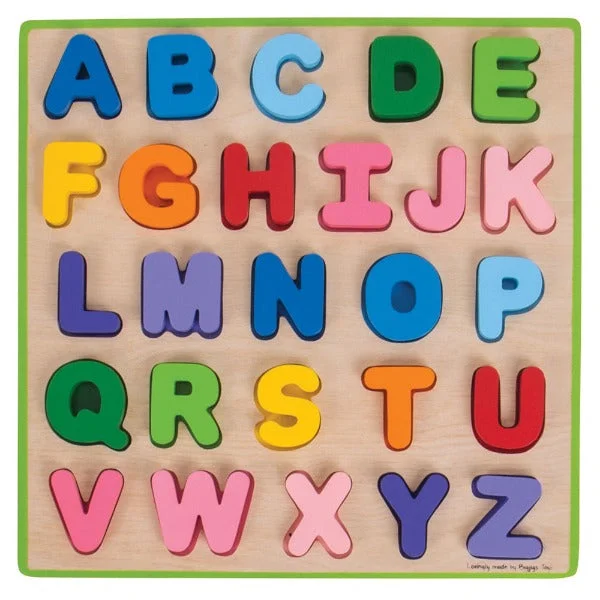 safe and appropriate wooden toys for young children                   BigJigs Toys ABC Puzzle - Bright