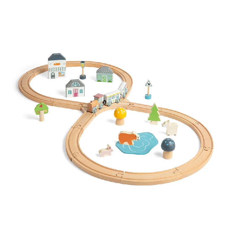 safe and child-appropriate wooden toys for different stages of development                   Bigjigs Toys Woodland Animal Wooden Train Set
