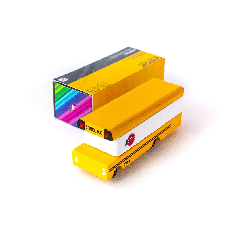 sustainably sourced wooden toys                   Candylab Candycar School Bus