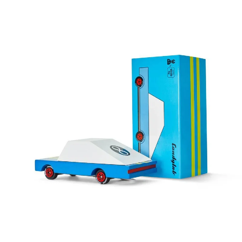 eco-conscious wooden toys                 Candylab mini candy car blue racer #8