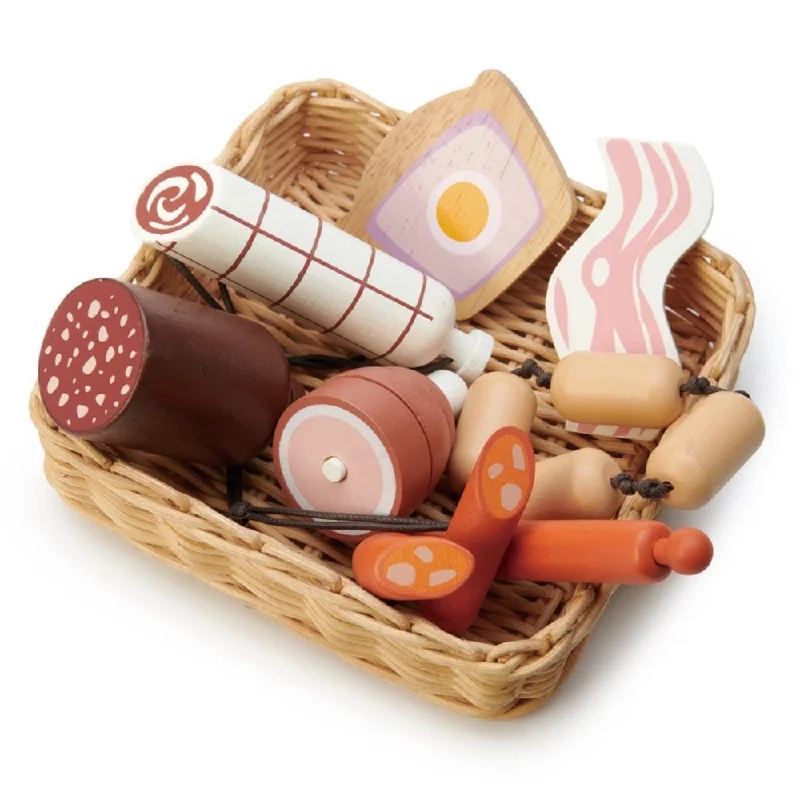 intricately designed wooden toys                 Market Basket | Charcuterie Meat