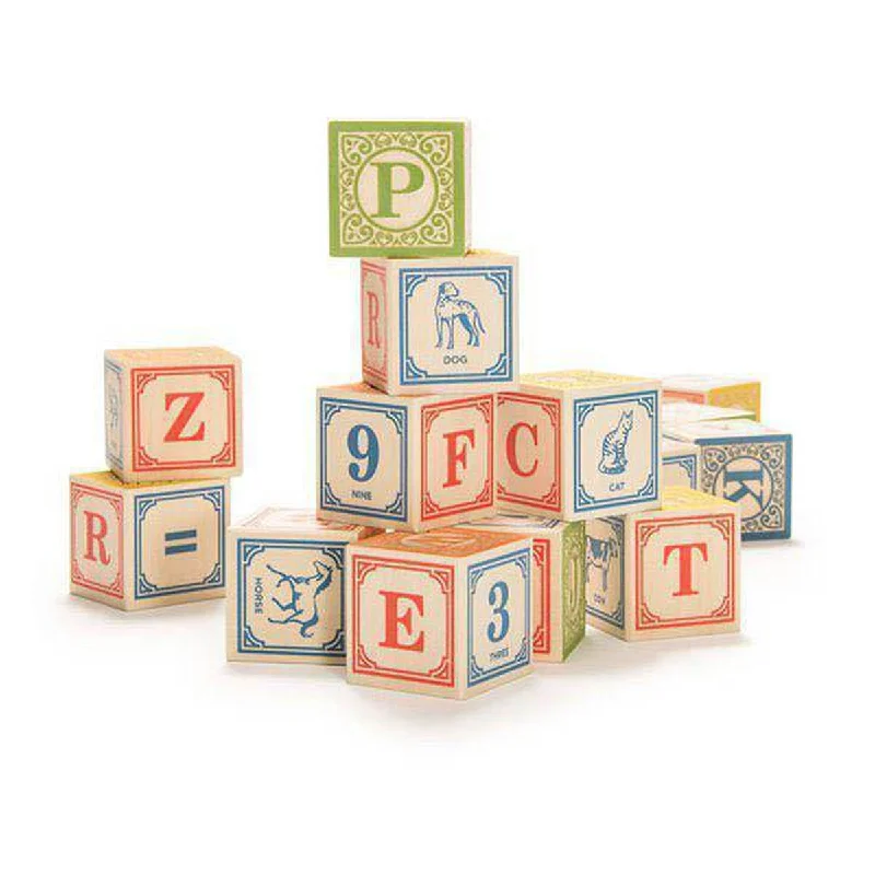 robust and durable wooden toys that withstand the test of time                   English ABC blocks