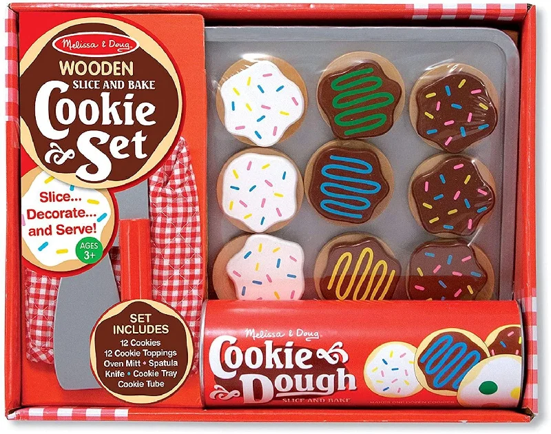 robust and child-safe wooden toys for all ages                   Melissa & Doug 14074  Wooden Cookie Set