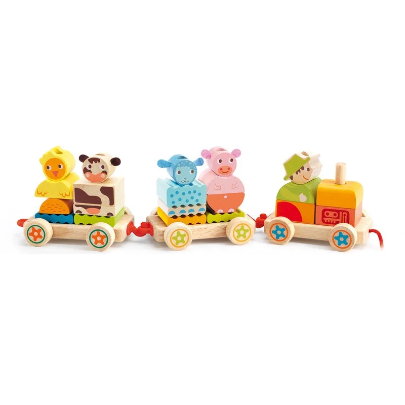 robust and child-safe wooden toys for all ages                   Creafarm Wooden Train