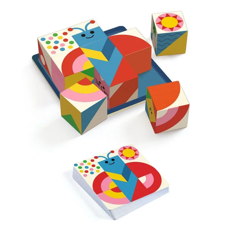 vibrant and colorful wooden toys for toddlers                   Cubologic Sologic Game | 9 Cubes