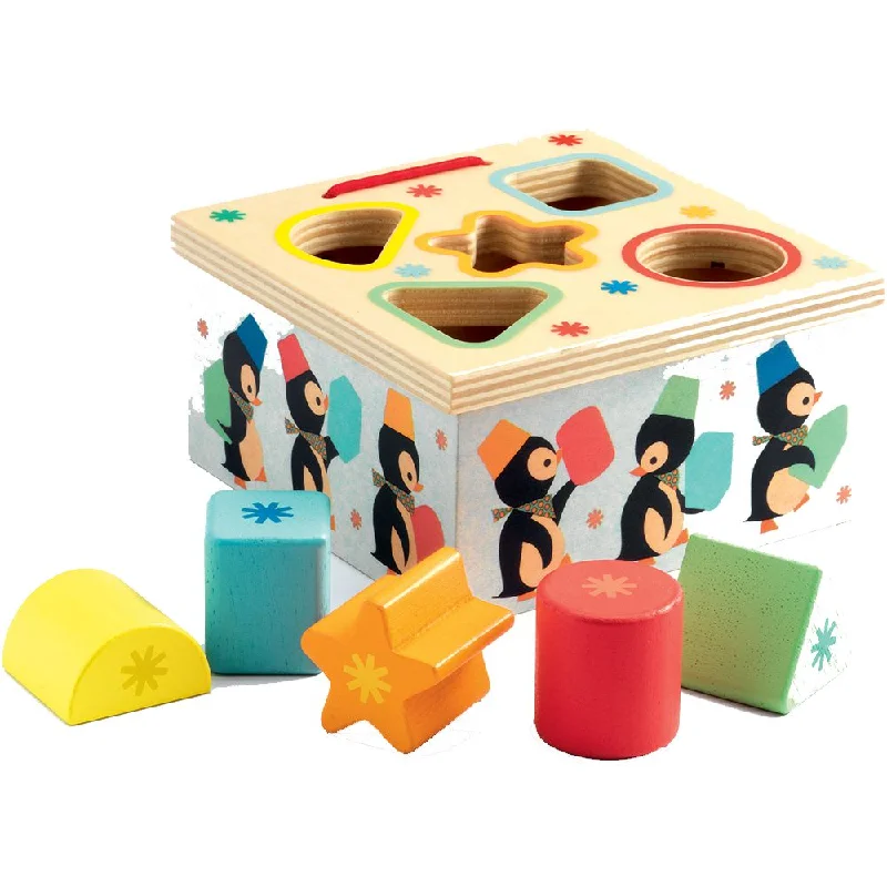 sturdy construction wooden toys                   Djeco geo junzo shape sorter