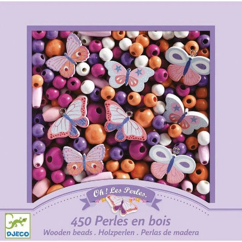 enchanting wooden toys that spark imagination                   Djeco wooden beads butterflies