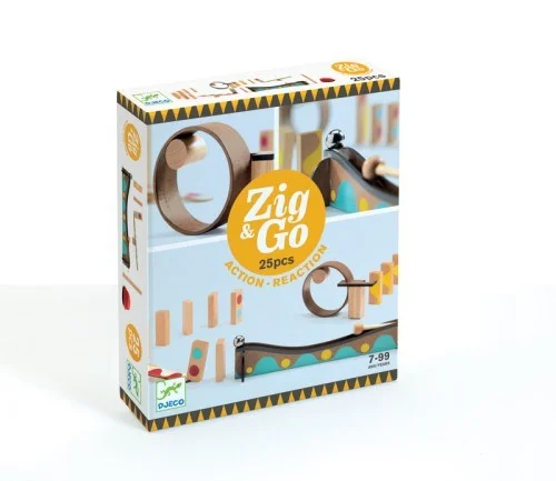 eco-conscious and sustainable wooden toys for children                   Djeco Zig & Go - 25 pcs