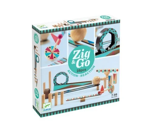 naturally finished and non-toxic wooden toys                   Djeco Zig & Go - 28 pcs