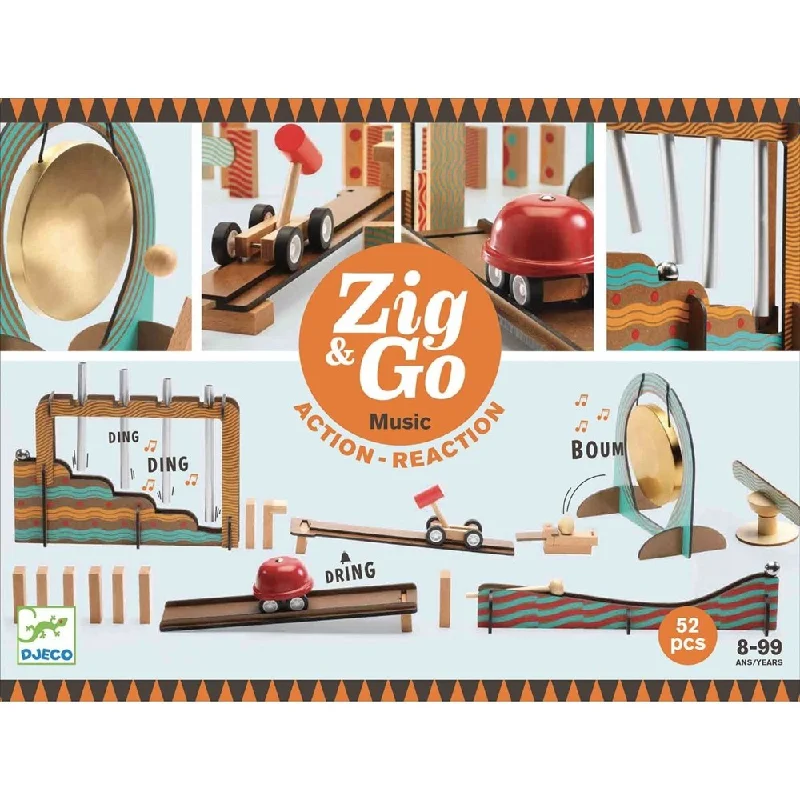 colorful wooden toys for toddlers             Djeco Zig & Go - Zig & Go - Music - 52 Pcs