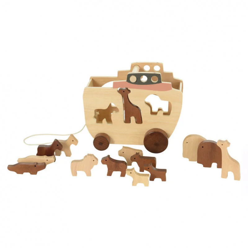 safe and durable wooden toys                   Egmont Toys Noah's Arch Pull Along