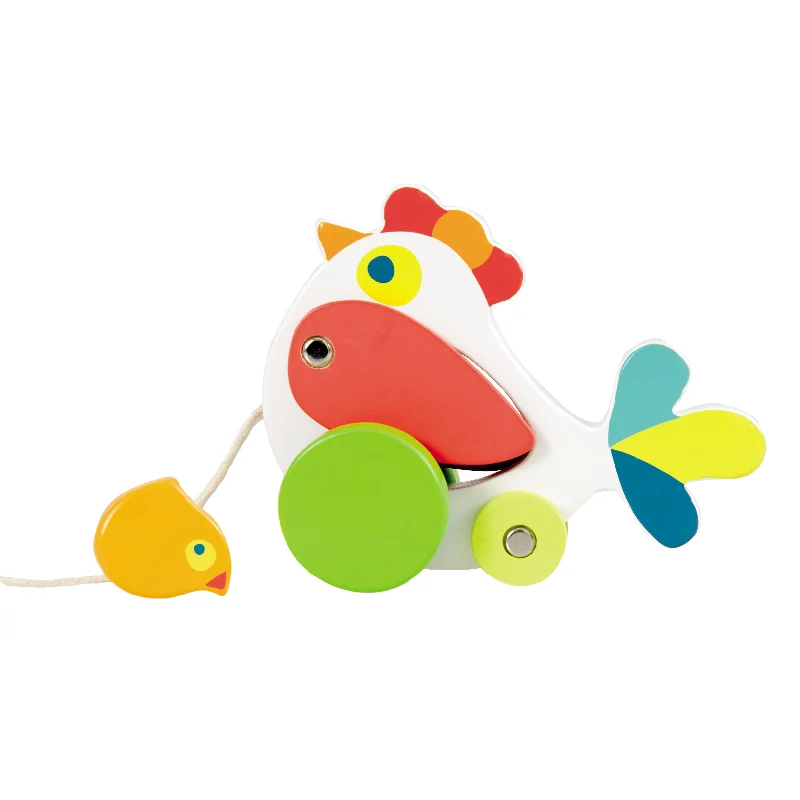 sturdy and safe wooden toys                 Egmont Toys Pull-Along Chicken and Chick