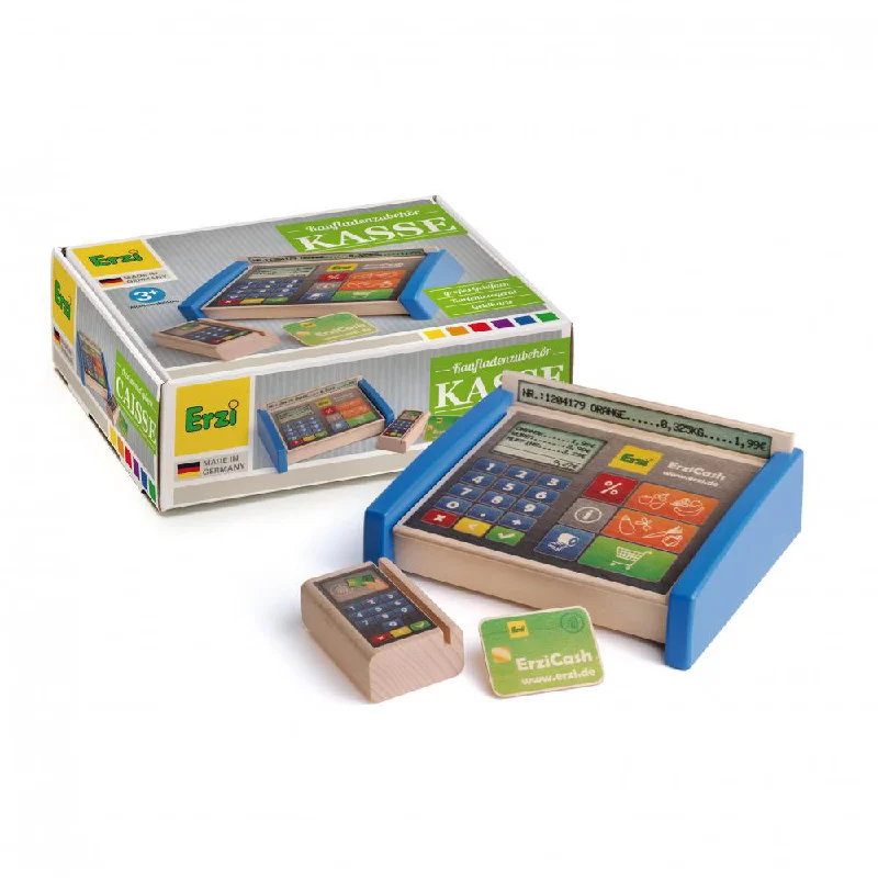 intricately designed wooden toys                 Erzi Cash Register
