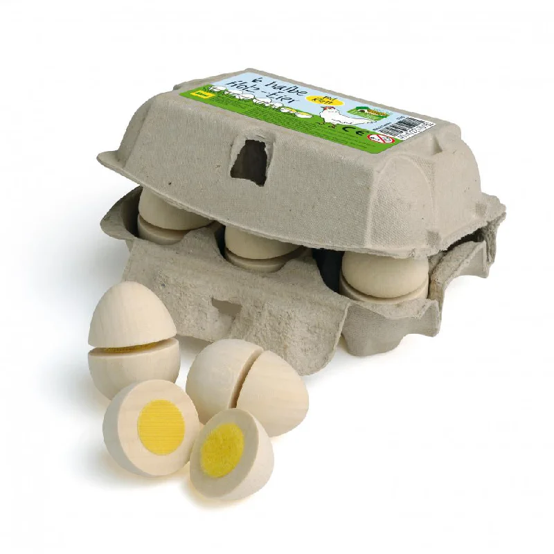 handcrafted wooden toys                  Erzi Eggs To Cut, Sixpack