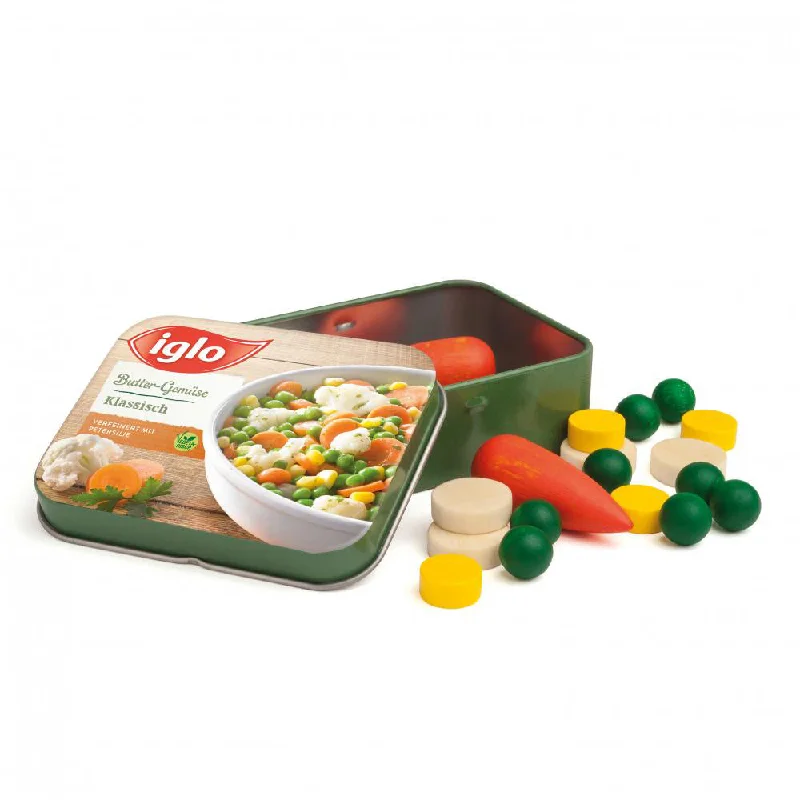 durable wooden toys                  Erzi Vegetables Iglo In A Tin