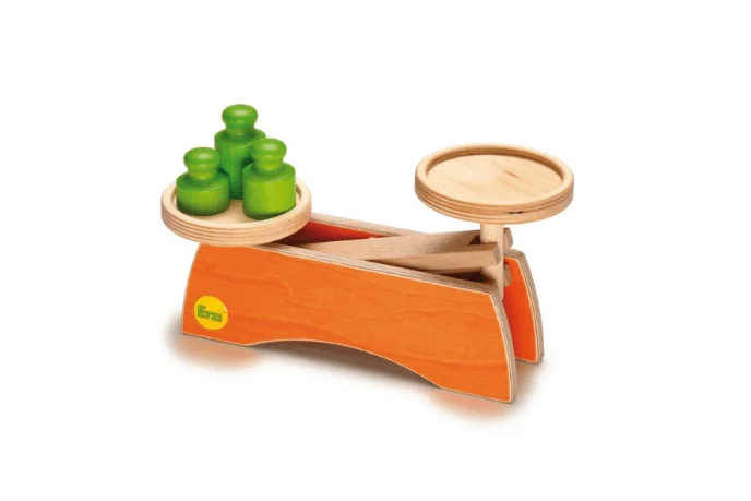 safe and child-appropriate wooden toys for different stages of development                   Erzi Wooden Scale
