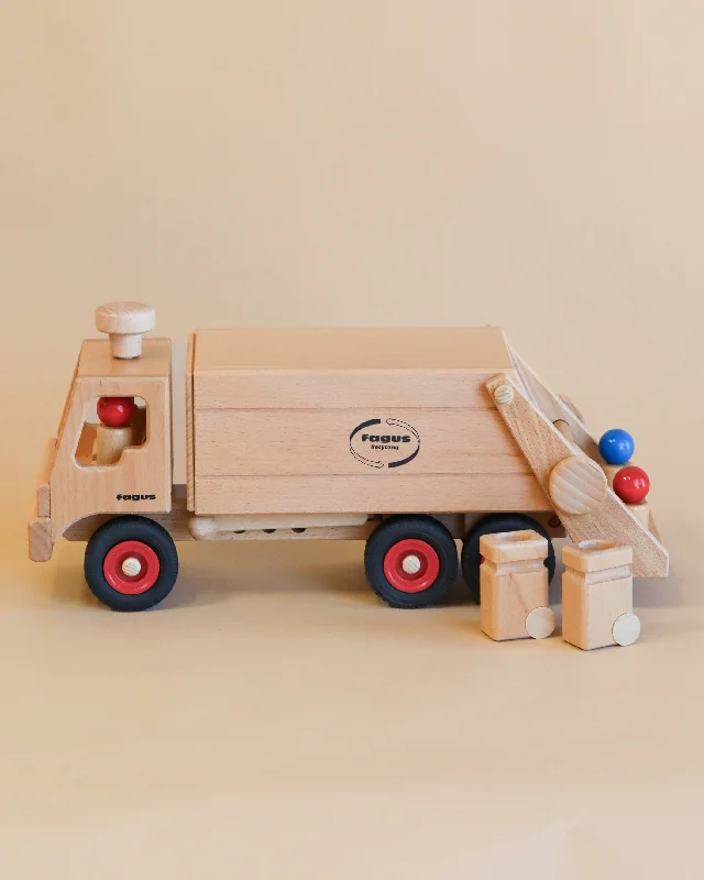thoughtfully crafted and safe wooden toys                   Fagus Wooden Garbage Truck