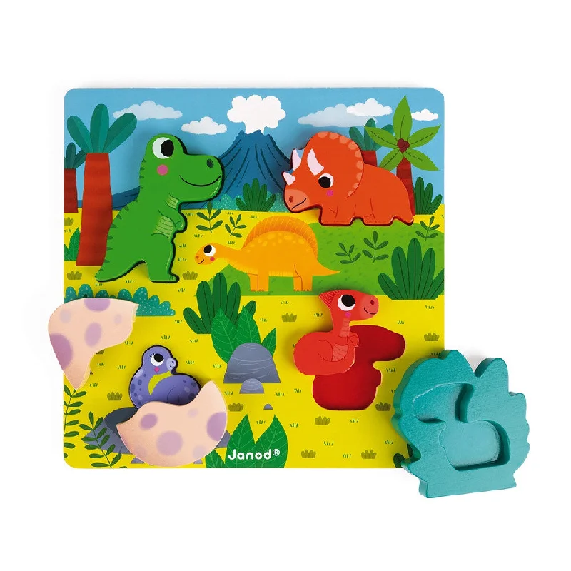 thoughtfully designed wooden toys              Hide & Seek Dino Puzzle