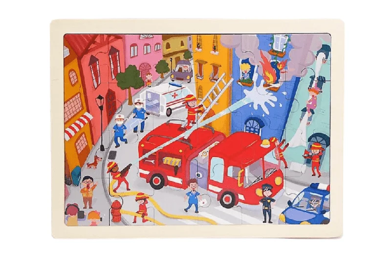 sturdy and reliable wooden toys that provide hours of fun                   Fire Fighting - 24 Piece Wooden Puzzle