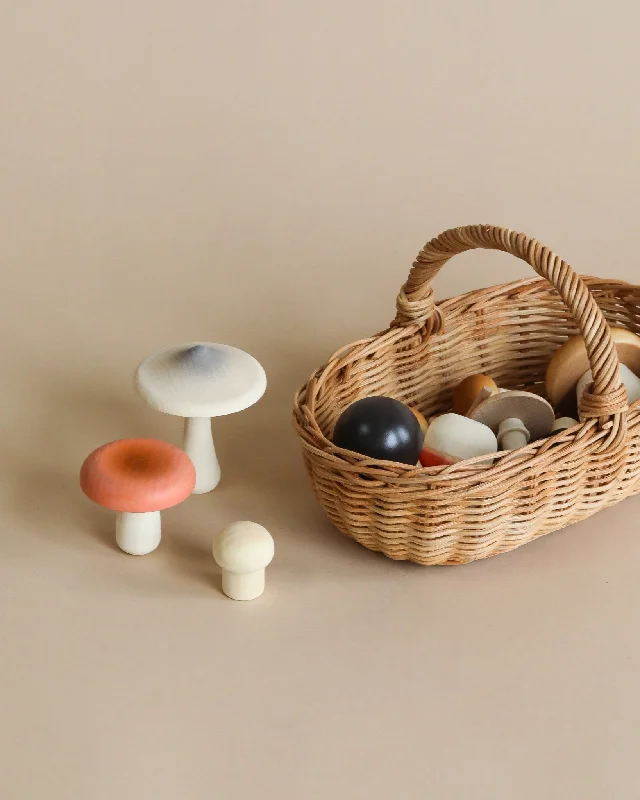 play-value packed wooden toys                   Forest Mushrooms Basket - Moon Picnic